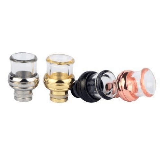 Stumpy Glass & Stainless Steel Bowl Design Wide Bore Drip Tip - Accessories