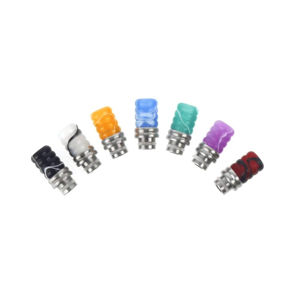 Stainless Steel & Acrylic Ribbed Wide Bore Drip Tips - Accessories
