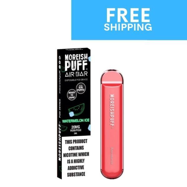 Moreish Puff Air Bar Watermelon Ice disposable vape pen.