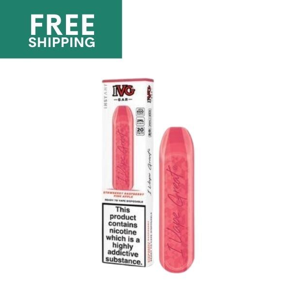 IVG Bar Strawberry Raspberry Pink Apple disposable vape