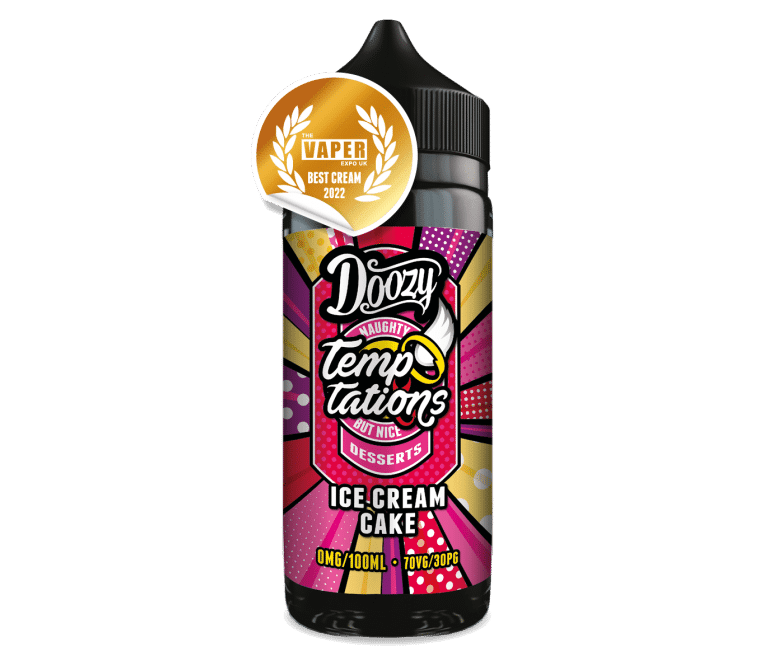 Doozy Vape Co Temptations | Ice Cream Cake | 100ml Shortfill | 0mg